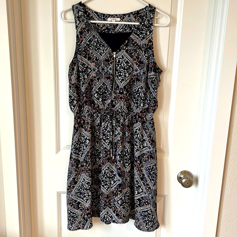 Dark blue dress with flowers.  Maurice’s size M